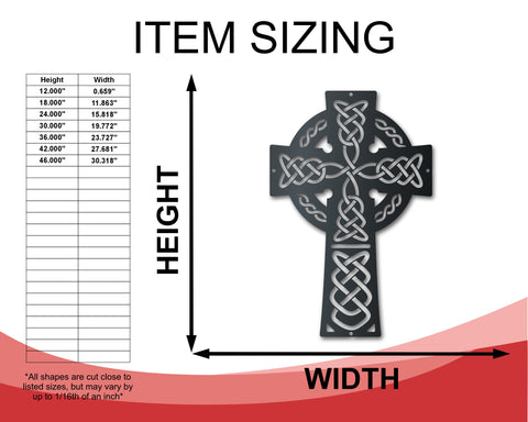 Metal Celtic Cross Wall Art | Indoor Outdoor | Up to 46" | Over 20 Color Options