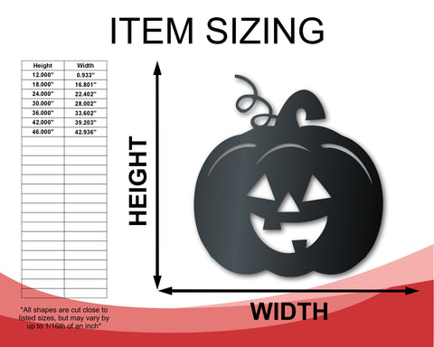 Metal Jack-O-Lantern Pumpkin Wall Art | Halloween | Indoor Outdoor | Up to 36" | Over 20 Color Options