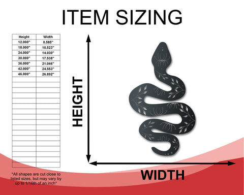 Metal Lotus Serpent Wall Art | Halloween | Indoor Outdoor | Up to 36" | Over 20 Color Options