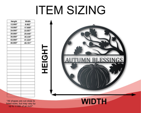 Custom Metal Autumn Day Wall Art | Indoor Outdoor | Up to 36" | Over 20 Color Options