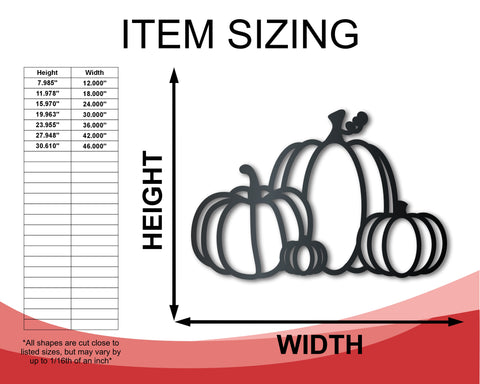 Metal Pumpkins Wall Art | Fall | Indoor Outdoor | Up to 36" | Over 20 Color Options