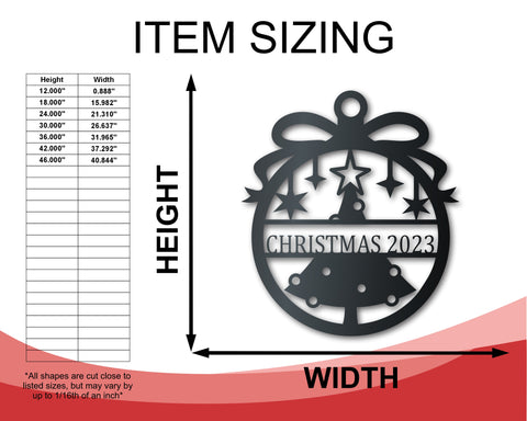 2023 LIMITED EDITION Custom Metal Christmas Tree Ornament | Indoor Outdoor | Up to 36" | Over 20 Color Options