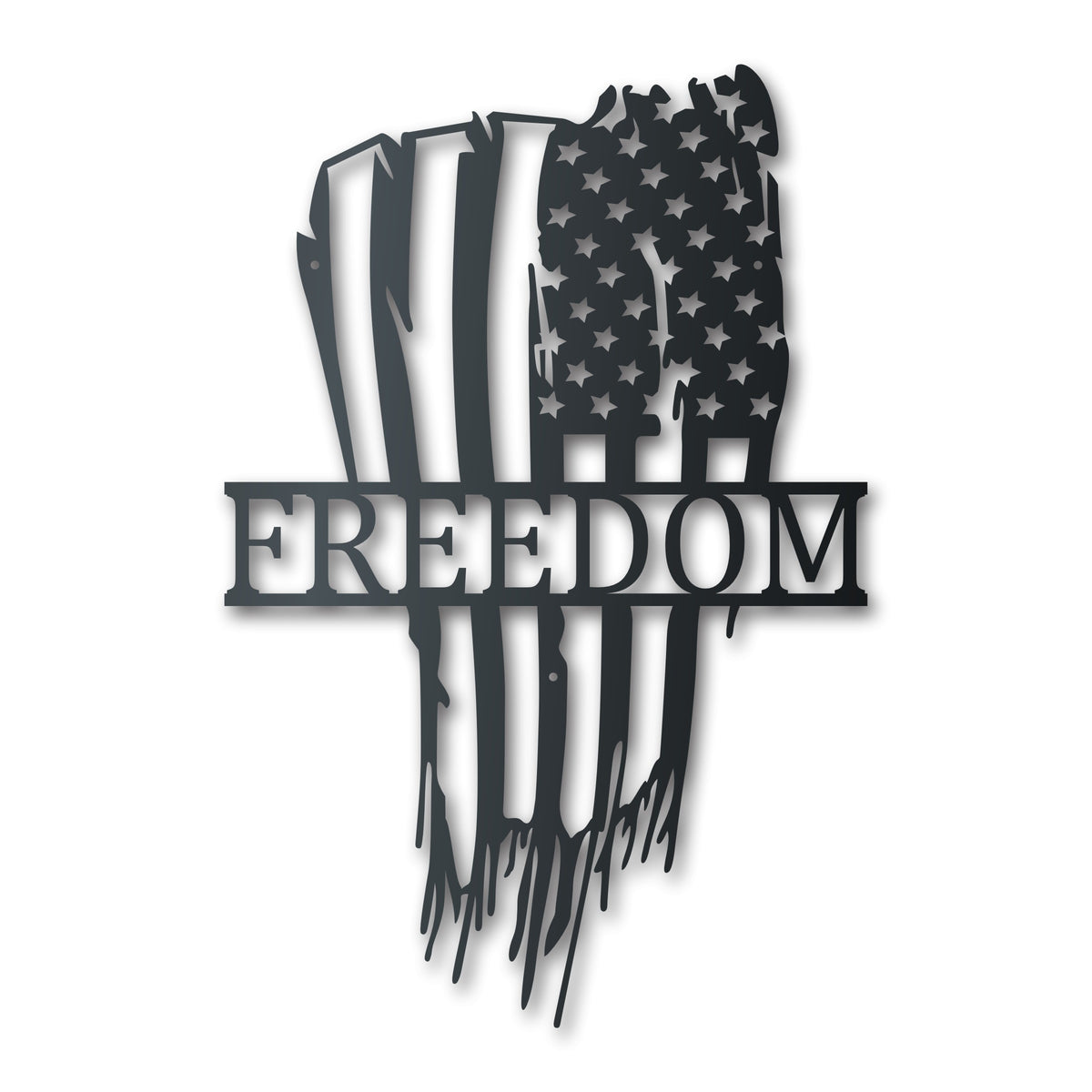 Custom Metal Tattered American Flag Sign | Patriotic Wall Art | Indoor ...
