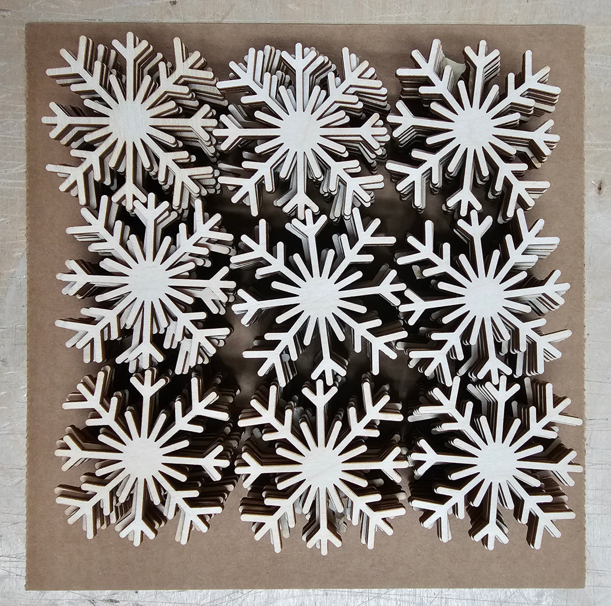 Bargain Bundle Unfinished Snowflake Shape 3" x 1/8" Qty 100 24