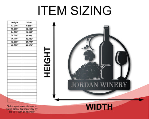 Custom Metal Wine Lovers Wall Art | Indoor Outdoor | Up to 46" | Over 20 Color Options