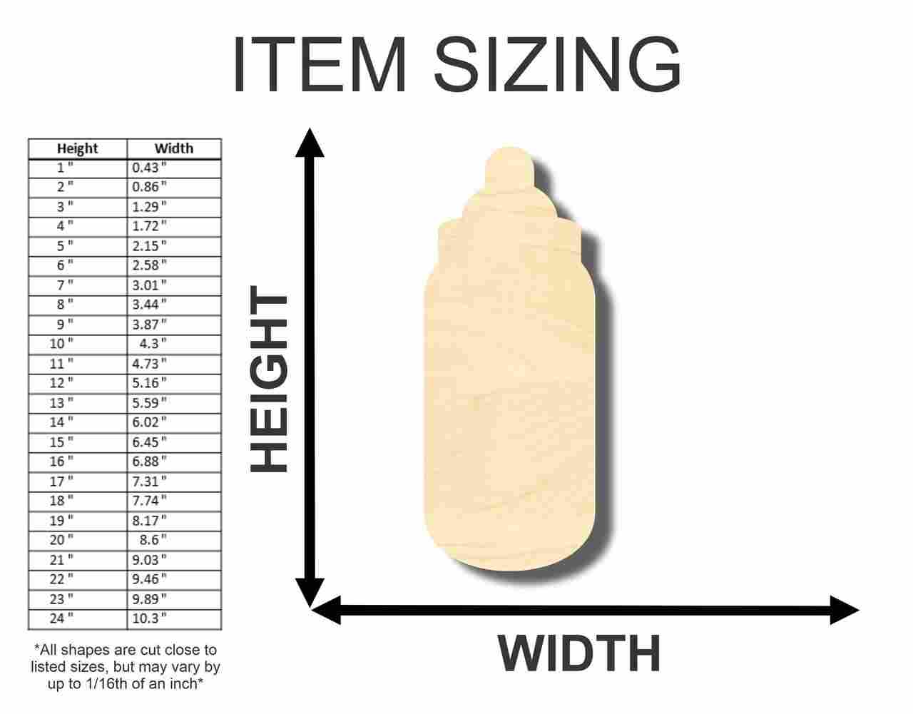 Unfinished Wooden Baby Bottle Shape - Nursery Decor - Craft- up to 24" DIY-24 Hour Crafts