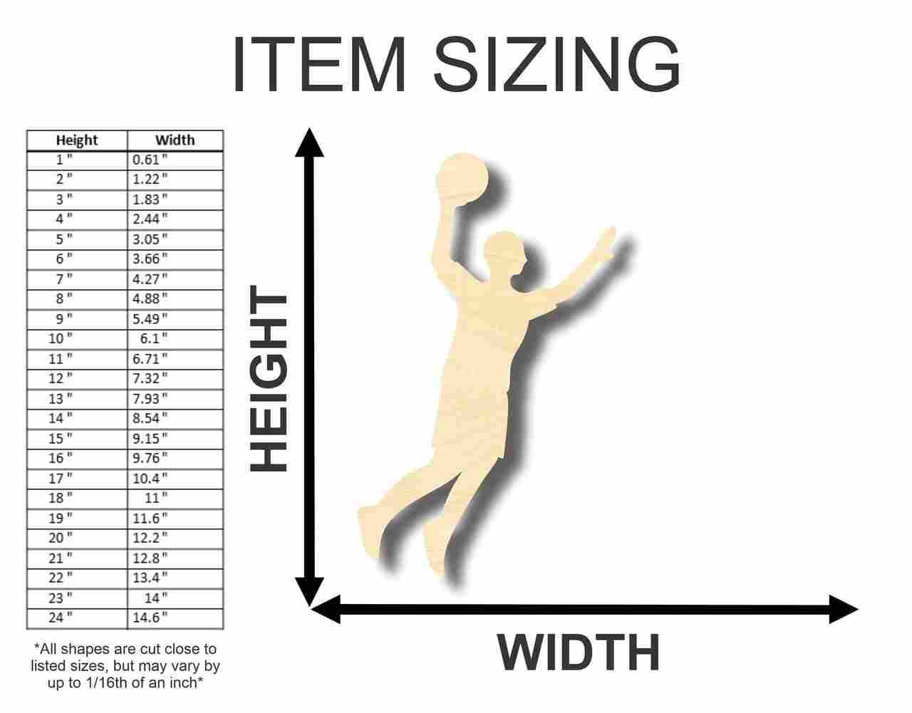 Unfinished Wooden Basketball Player Shape - Sports - Kids Room Decor - up to 24" DIY-24 Hour Crafts