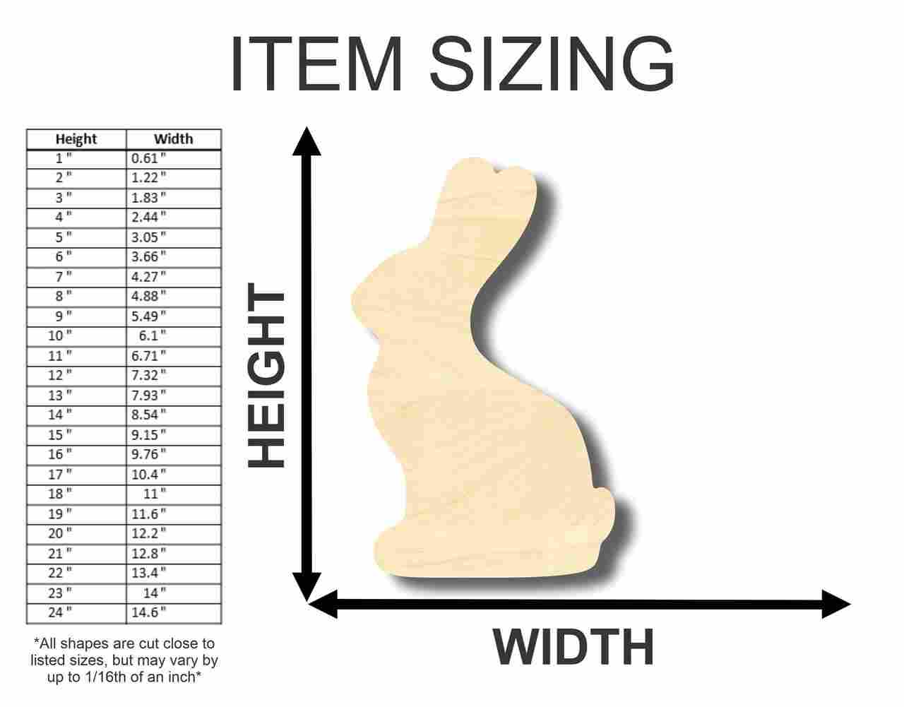 Unfinished Wooden Easter Bunny Shape - Craft - up to 24" DIY-24 Hour Crafts