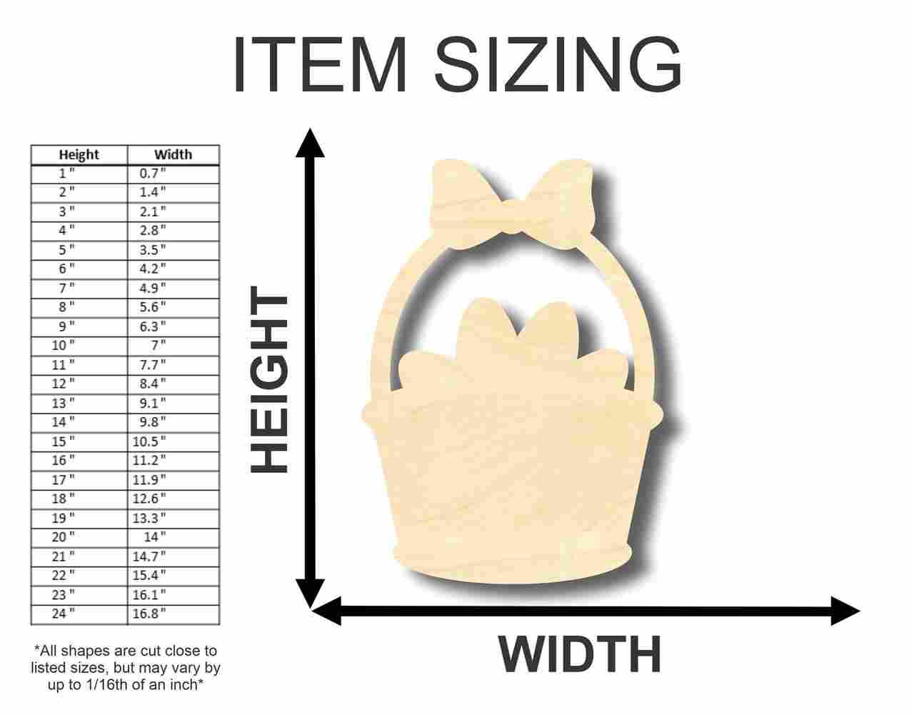 Unfinished Wooden Easter Basket Shape - Eggs - Craft - up to 24" DIY-24 Hour Crafts