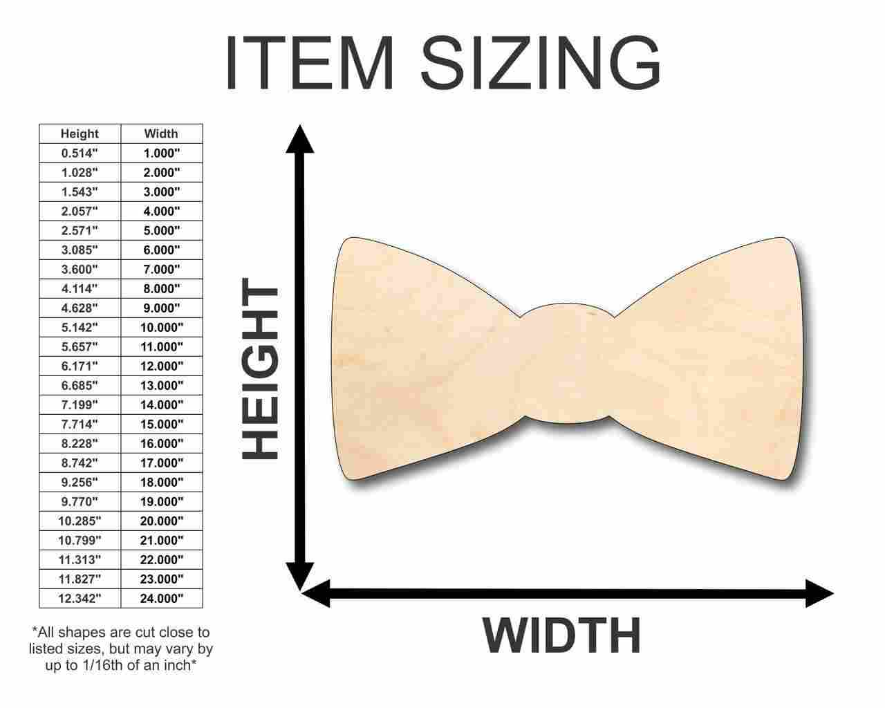Unfinished Wooden Bow Tie Shape - Groomsmen - Craft - up to 24" DIY-24 Hour Crafts