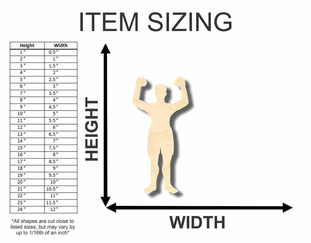 Unfinished Wooden Boxer Shape - Sports - Craft - up to 24" DIY-24 Hour Crafts