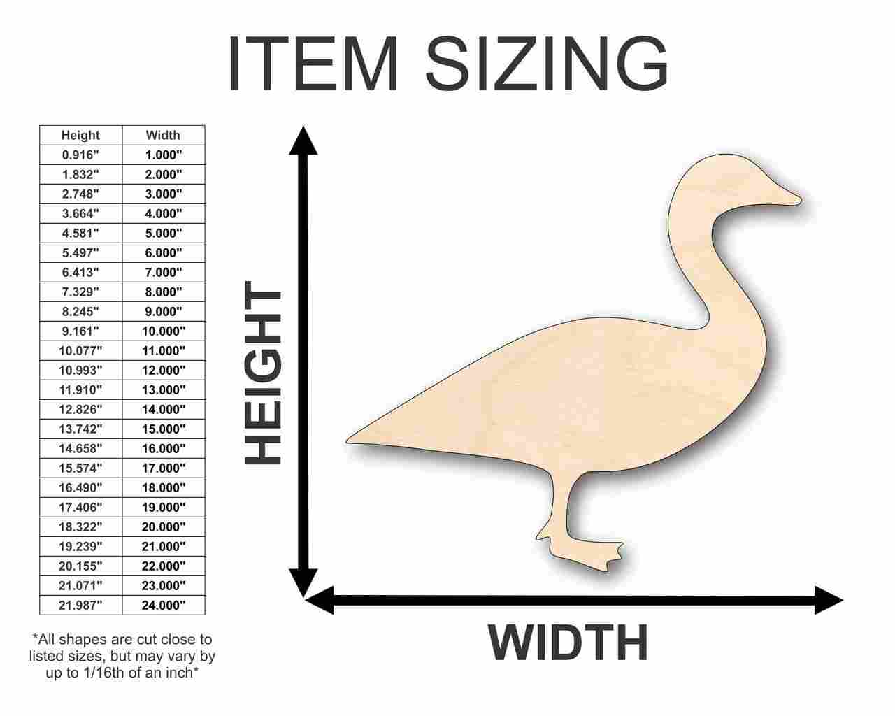 Unfinished Wooden Canadian Goose Shape - Animal - Wildlife - Craft - up to 24" DIY-24 Hour Crafts