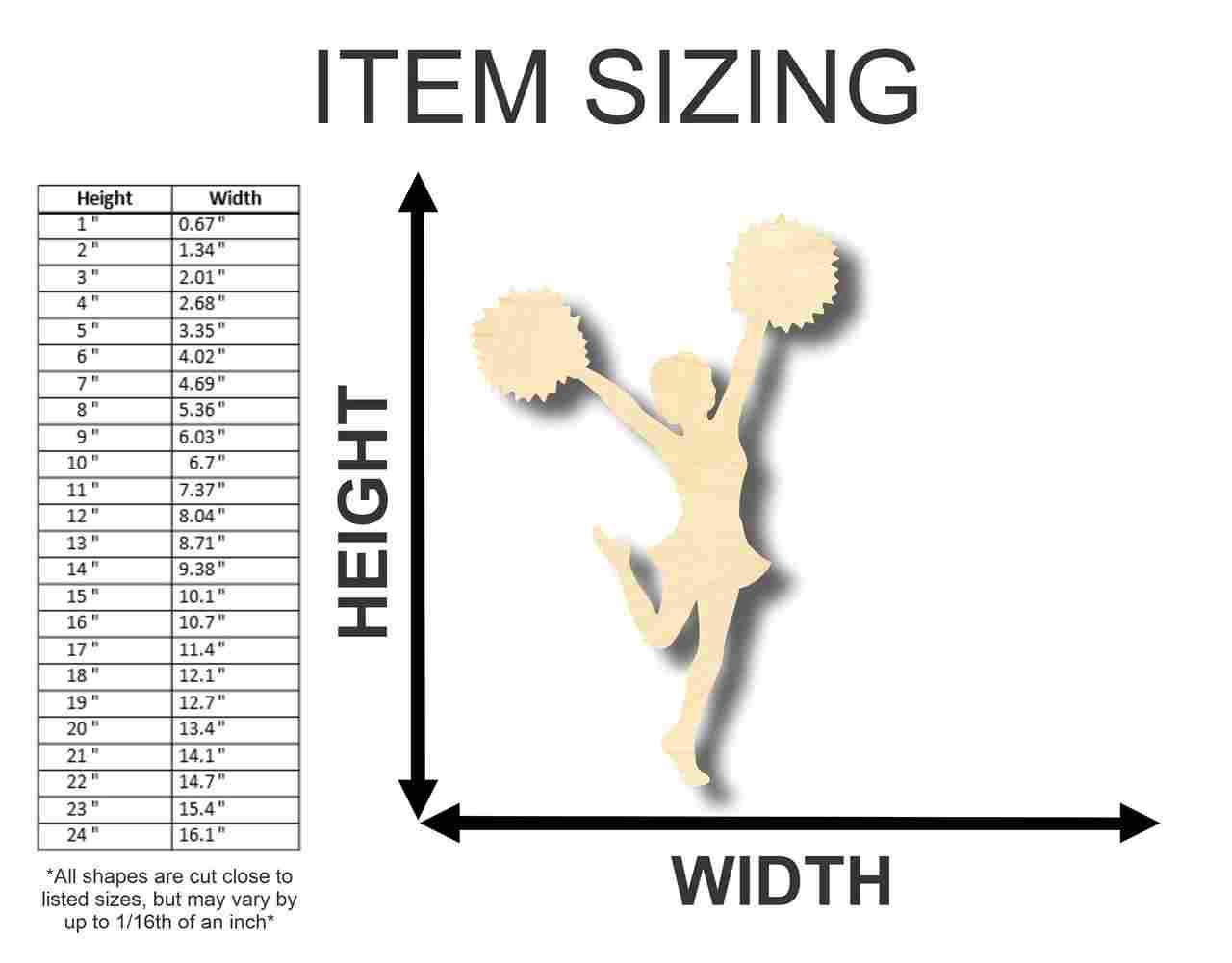 Unfinished Wooden Cheerleader Shape - Girl's Room Decor DIY - Craft- up to 24" DIY-24 Hour Crafts