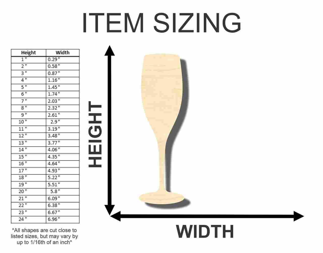 Unfinished Wooden Champagne Glass Shape - Party Decor - Craft - up to 24" DIY-24 Hour Crafts