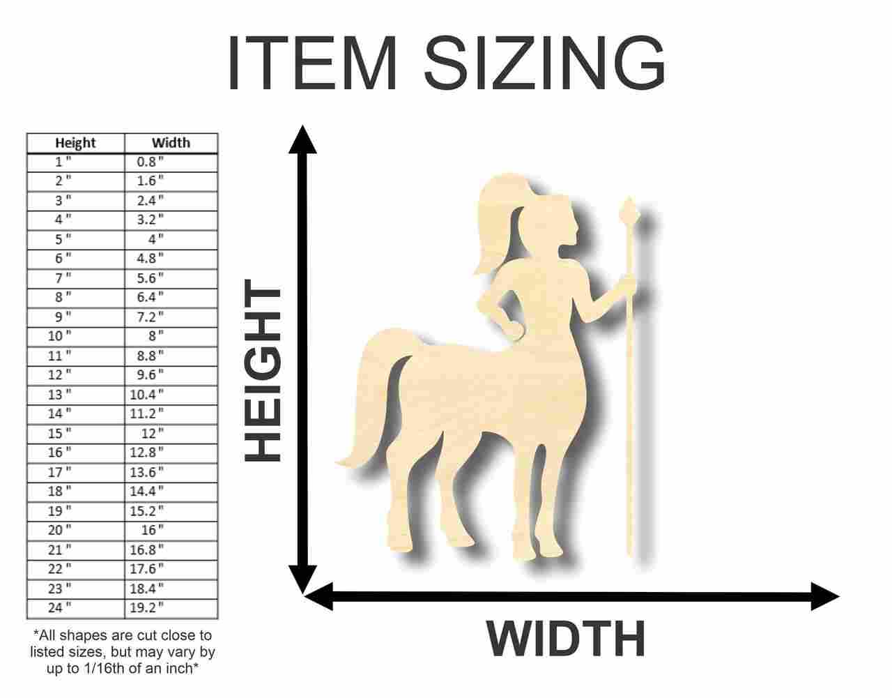 Unfinished Wooden Centaur Shape - Mythical - Craft - up to 24" DIY-24 Hour Crafts