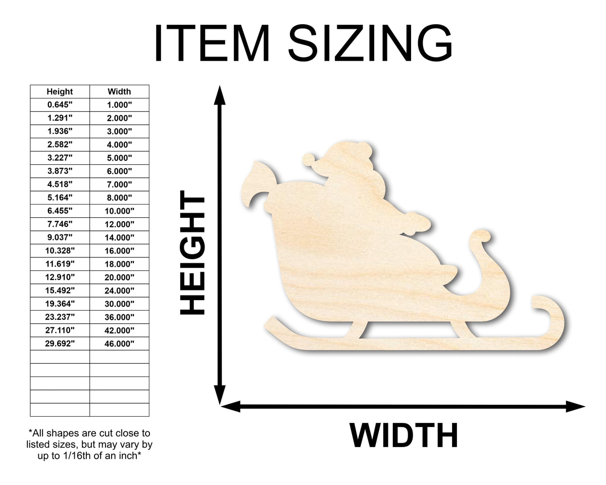 Unfinished Wood Santa in Sleigh Shape - Craft - up to 36 unfinished-wood-santa-in-sleigh-shape-craft-up-to-36-diy-24-hour-crafts