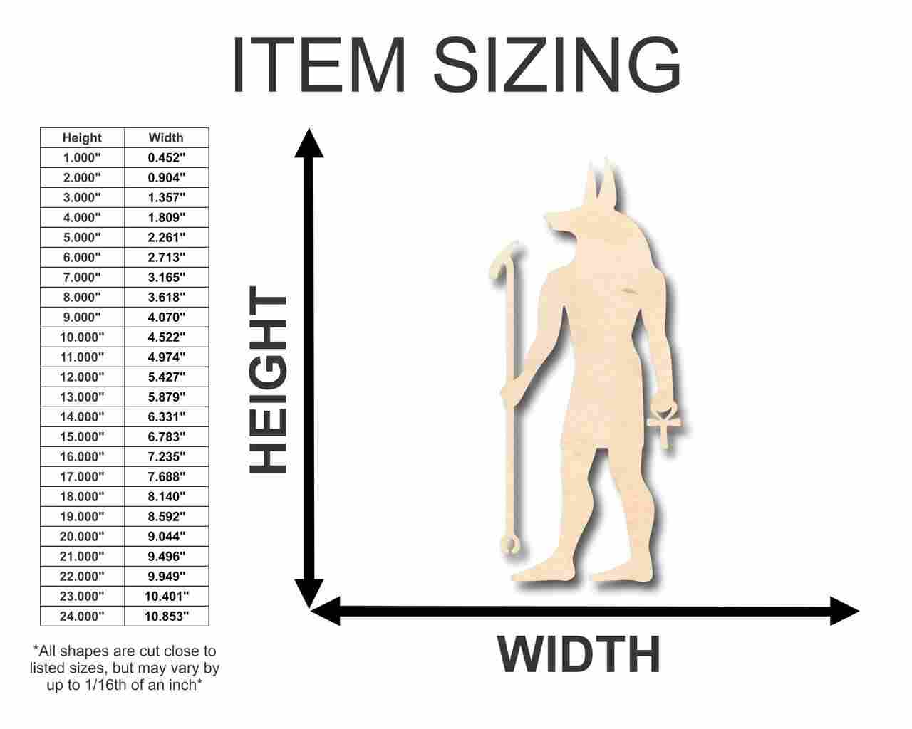 Unfinished Wooden Anubis Shape - Egypt - Mythical - Craft - up to 24" DIY-24 Hour Crafts