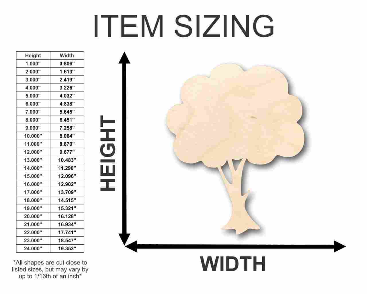 Unfinished Wooden Apple Tree Shape - Craft - up to 24" DIY-24 Hour Crafts