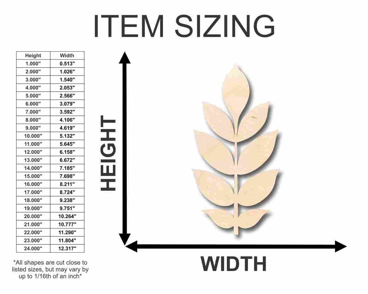 Unfinished Wooden Ash Leaf Shape - Craft - up to 24" DIY-24 Hour Crafts