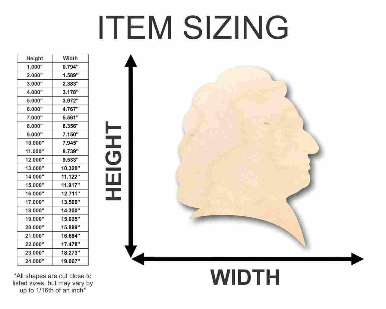 Unfinished Wooden Bach Shape - Music - History - Craft - up to 24" DIY-24 Hour Crafts