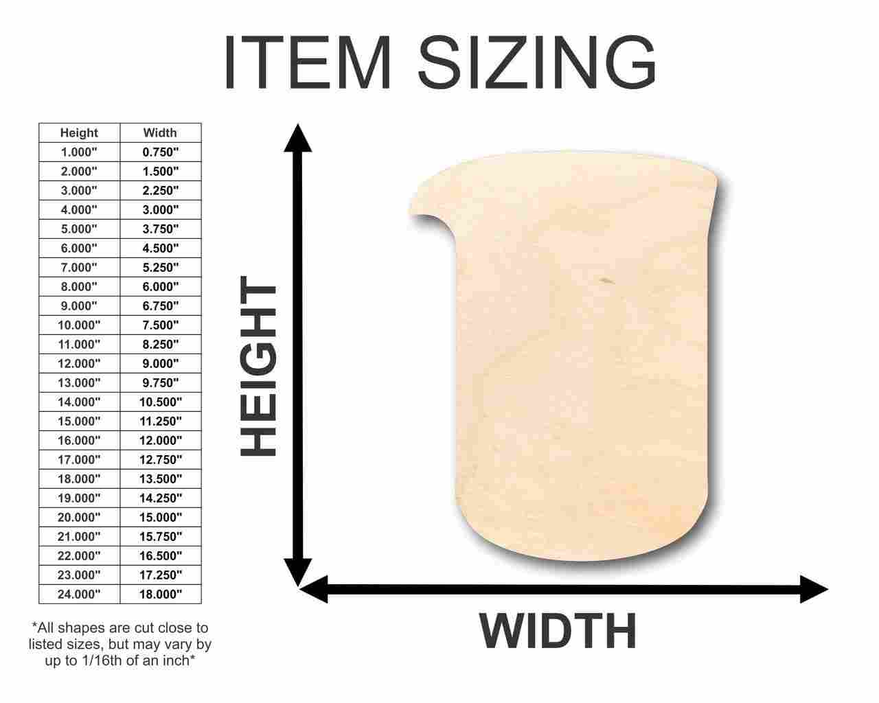 Unfinished Wooden Beaker Shape - Chemistry - Craft - up to 24" DIY-24 Hour Crafts