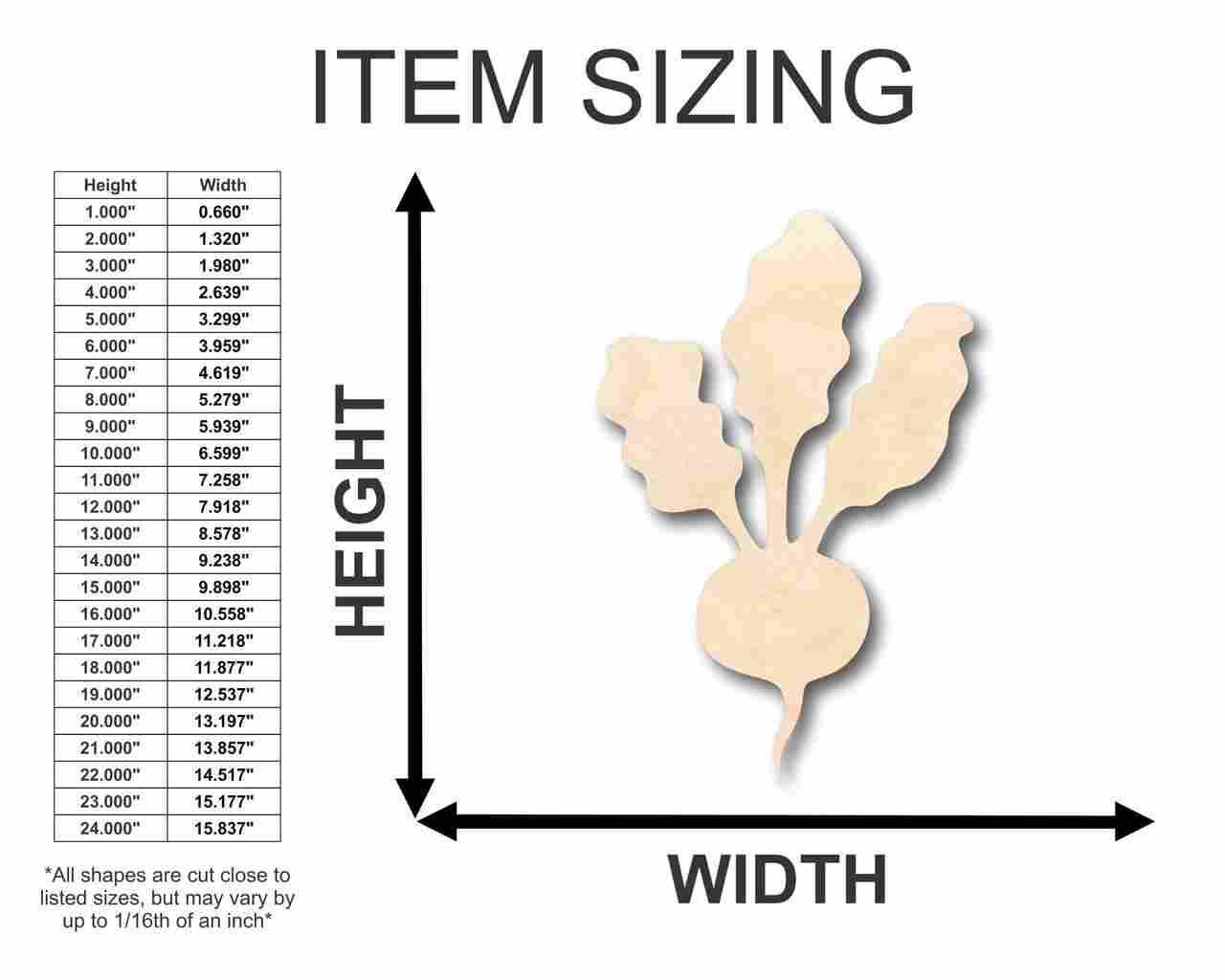 Unfinished Wooden Beet Shape - Garden - Vegetable - Craft - up to 24" DIY-24 Hour Crafts