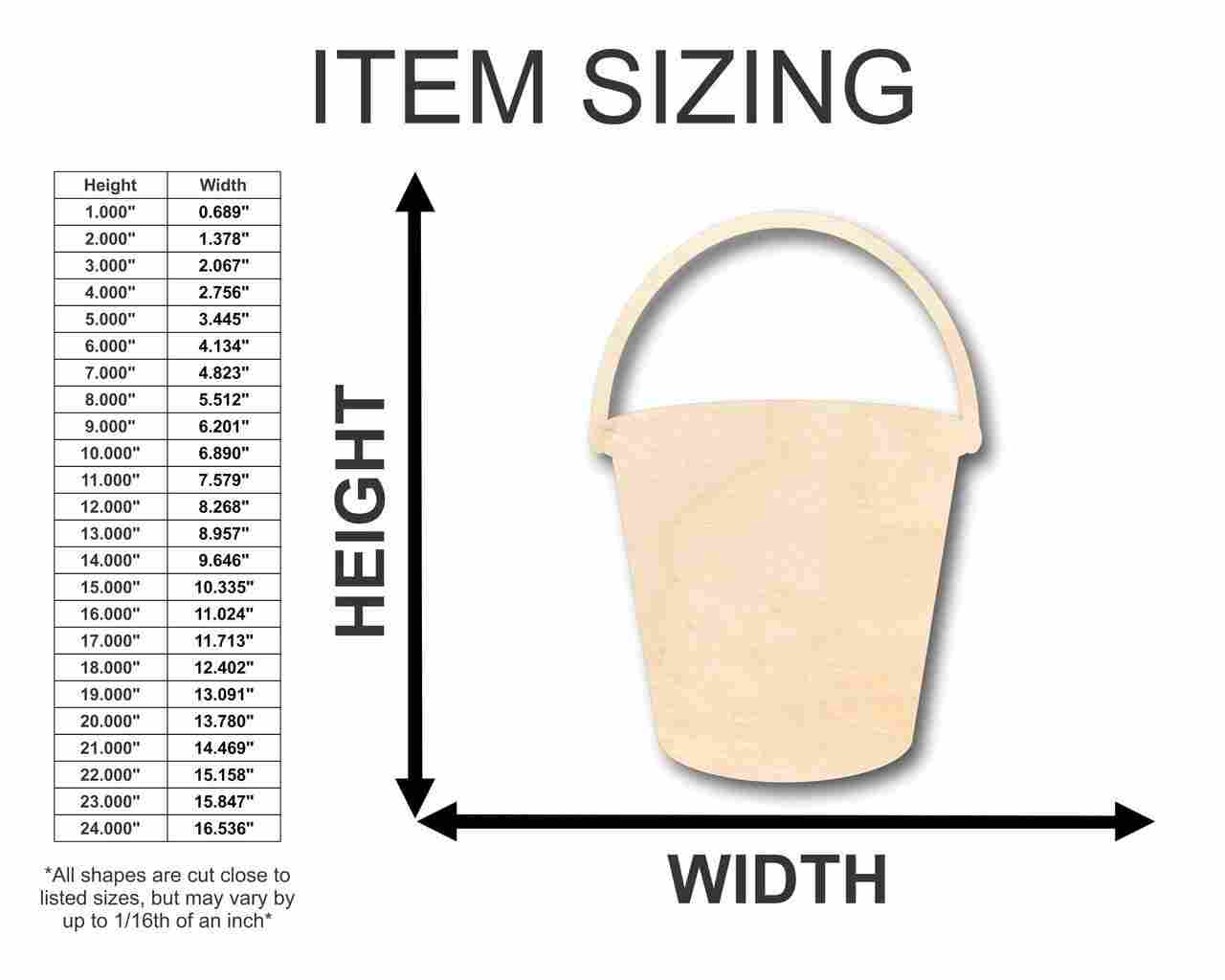 Unfinished Wooden Bucket Shape - Food - Craft - up to 24" DIY-24 Hour Crafts