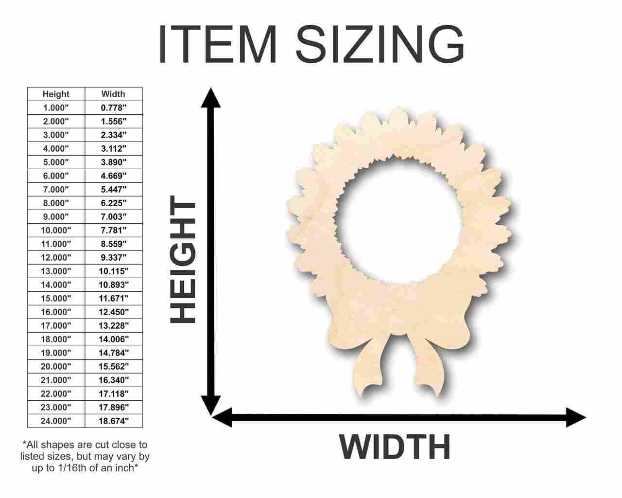 Unfinished Wooden Wreath Shape - Christmas - Craft - up to 24" DIY-24 Hour Crafts