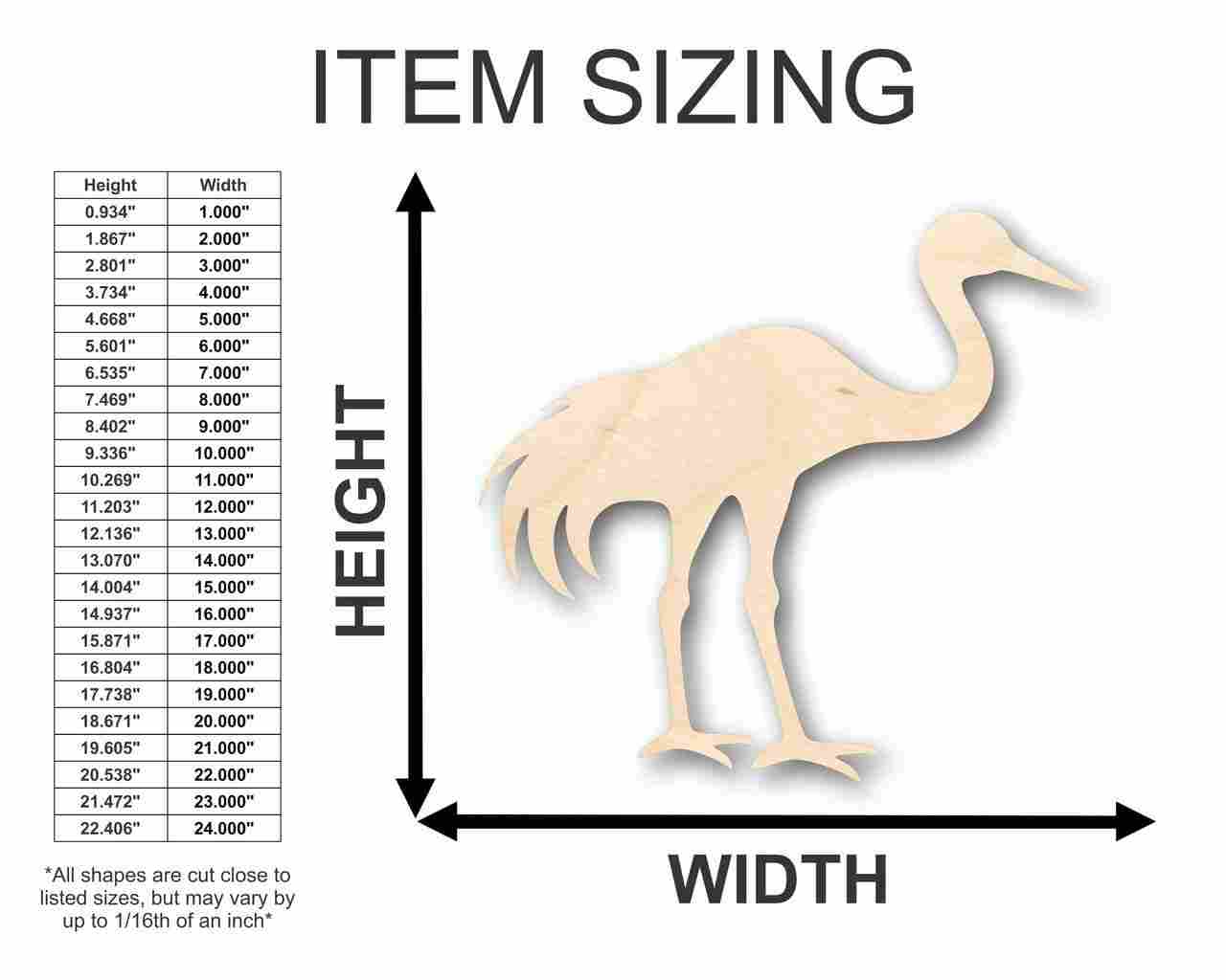 Unfinished Wooden Stork Shape - Bird - Wildlife - Craft - up to 24" DIY-24 Hour Crafts