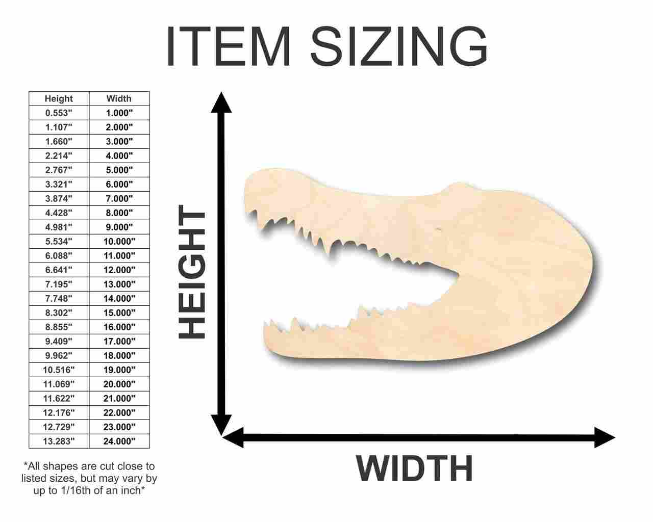 Unfinished Wooden Crocodile Head Shape - Animal - Craft - up to 24" DIY-24 Hour Crafts