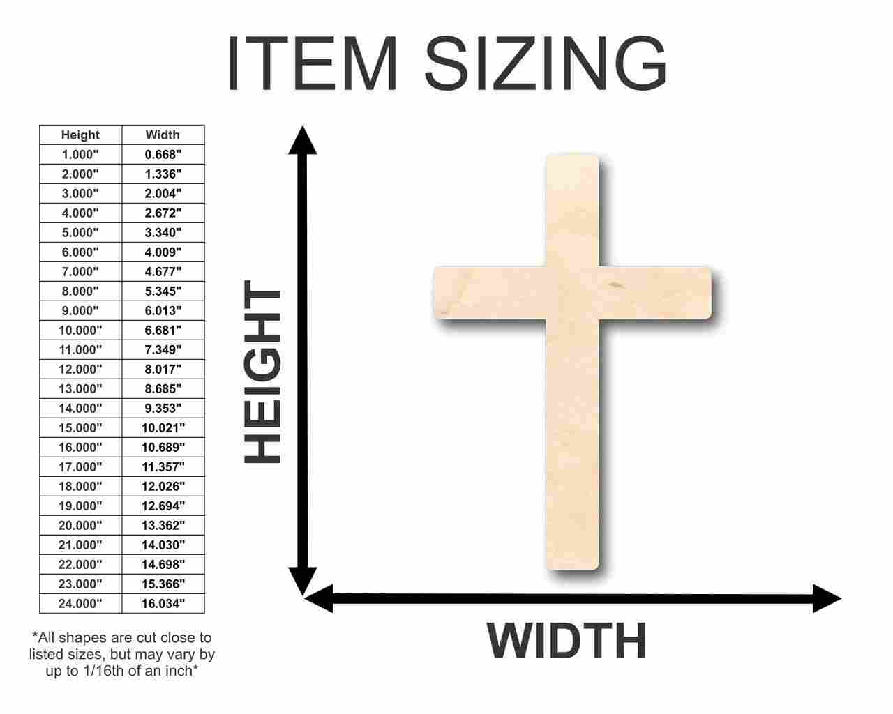 Unfinished Wooden Cross Shape - Easter - Christian - Craft - up to 24" DIY-24 Hour Crafts