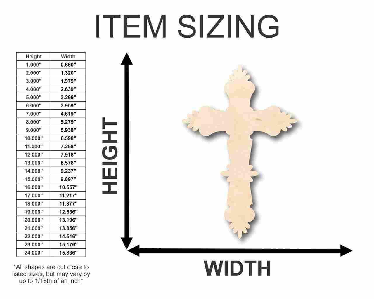 Unfinished Wooden Catholic Cross Shape - Easter - Christian - Craft - up to 24" DIY-24 Hour Crafts