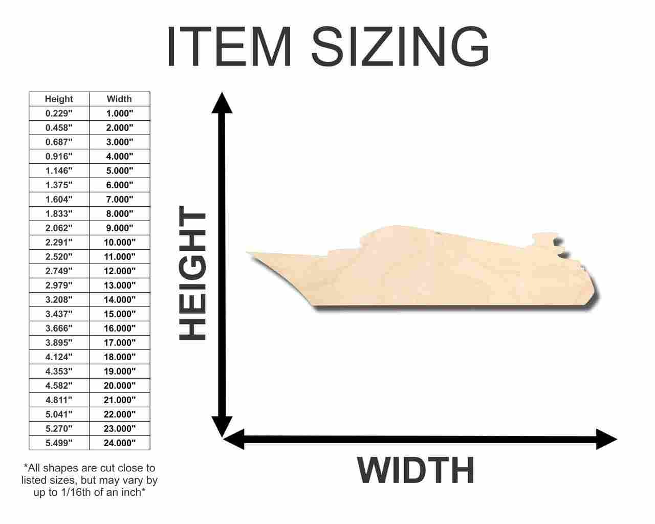 Unfinished Wooden Ship Shape - Craft - up to 24" DIY-24 Hour Crafts