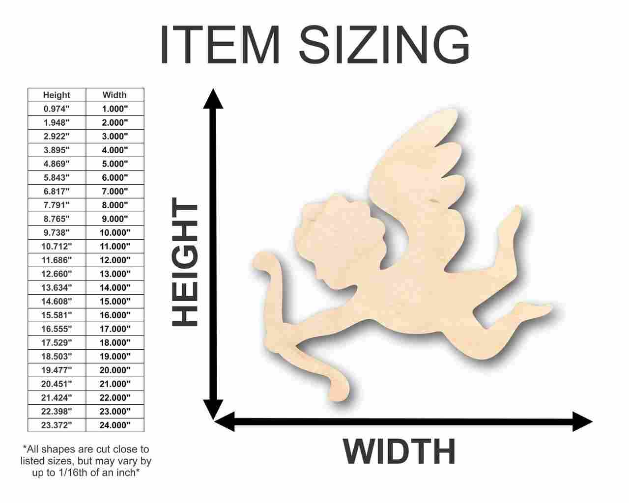 Unfinished Wooden Cupid Shape - Valentine's - Love - Craft - up to 24" DIY-24 Hour Crafts