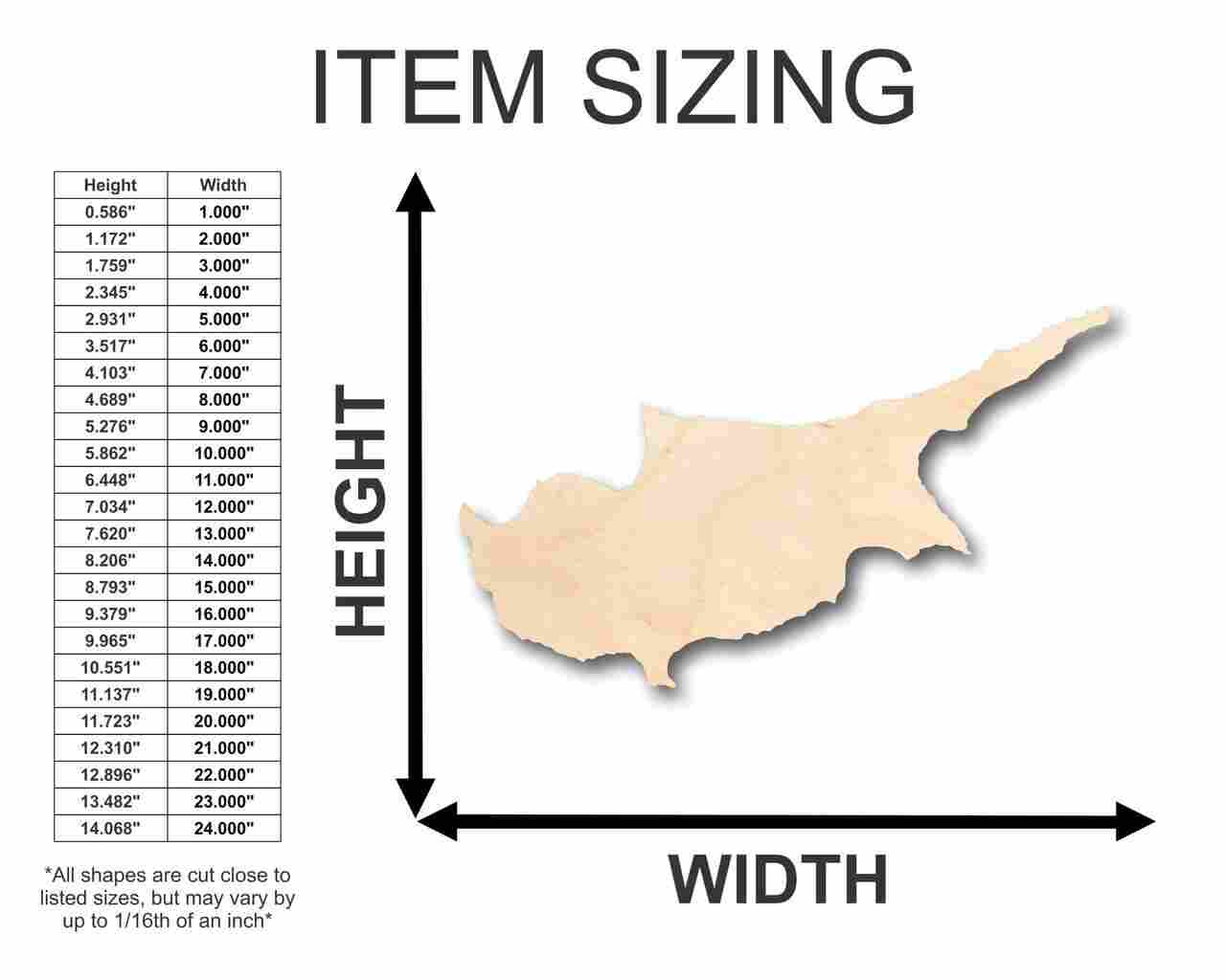 Unfinished Wooden Cyprus Shape - Country - Craft - up to 24" DIY-24 Hour Crafts