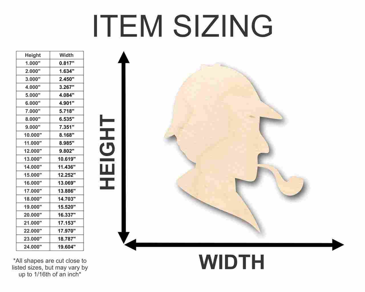 Unfinished Wooden Detective Shape - Craft - up to 24" DIY-24 Hour Crafts