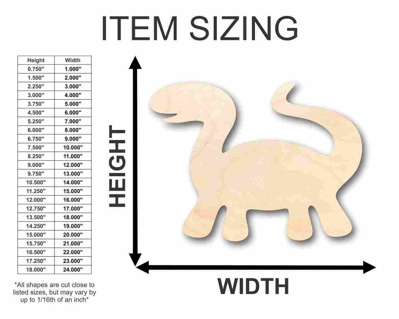 Unfinished Wooden Dinosaur Shape - Craft - up to 24" DIY-24 Hour Crafts