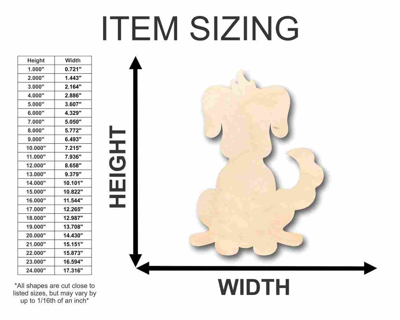 Unfinished Wooden Dog Shape - Animal - Pet - Craft - up to 24" DIY-24 Hour Crafts