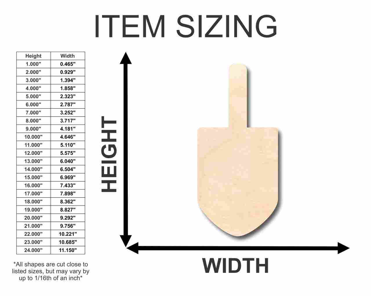 Unfinished Wooden Dreidel Shape - Hanukkah - Craft - up to 24" DIY-24 Hour Crafts