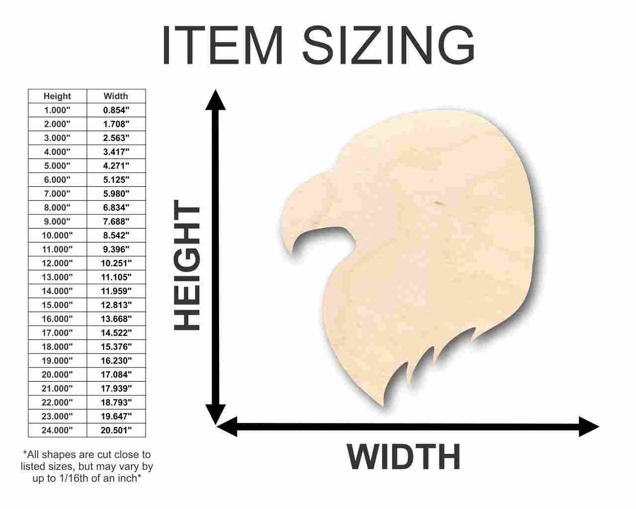 Unfinished Wooden Eagle Head Shape - Animal - Wildlife - Craft - up to 24" DIY-24 Hour Crafts