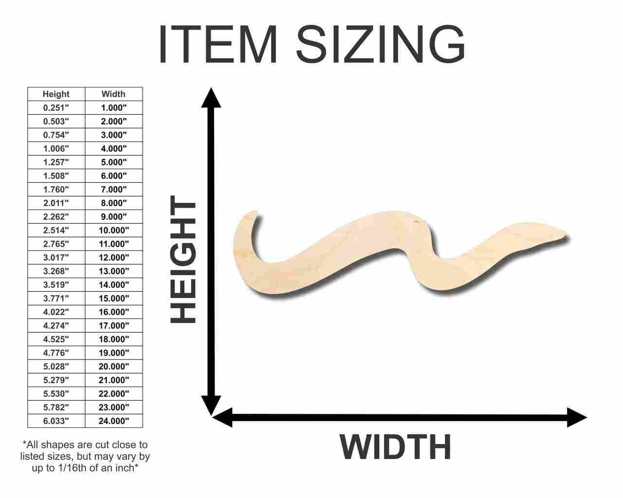 Unfinished Wooden Eel Shape - Ocean - Craft - up to 24" DIY-24 Hour Crafts