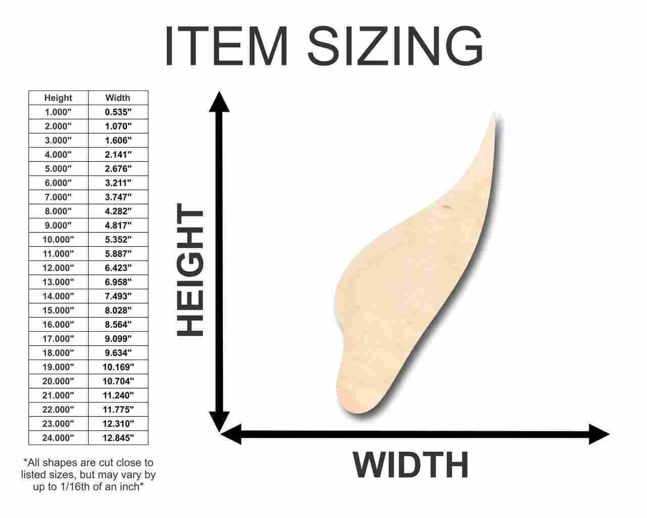 Unfinished Wooden Elf Ear Shape - Magic - Costume - Craft - up to 24" DIY-24 Hour Crafts