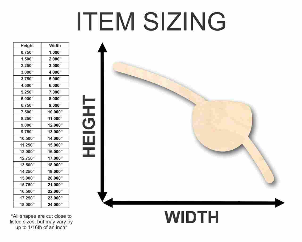 Unfinished Wooden Eyepatch Shape - Pirates - Craft - up to 24" DIY-24 Hour Crafts