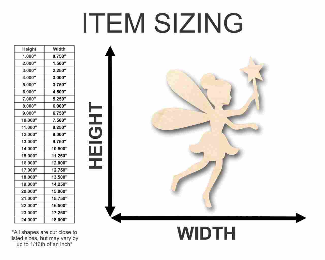 Unfinished Wooden Fairy Shape - Mythical - Craft - up to 24" DIY-24 Hour Crafts