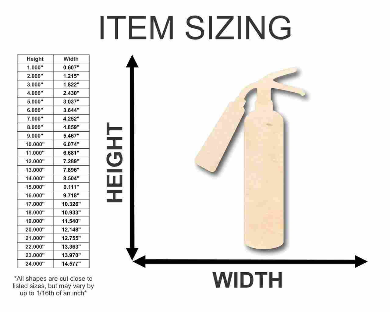 Unfinished Wooden Fire Extinguisher Shape -Firefighter - Craft - up to 24" DIY-24 Hour Crafts