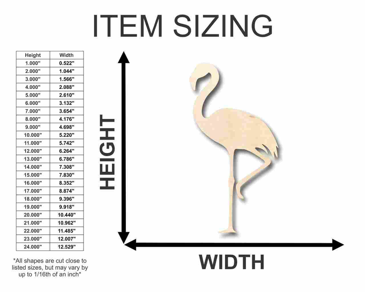 Unfinished Wooden Flamingo Shape - Animal - Bird - Wildlife - Craft - up to 24" DIY-24 Hour Crafts