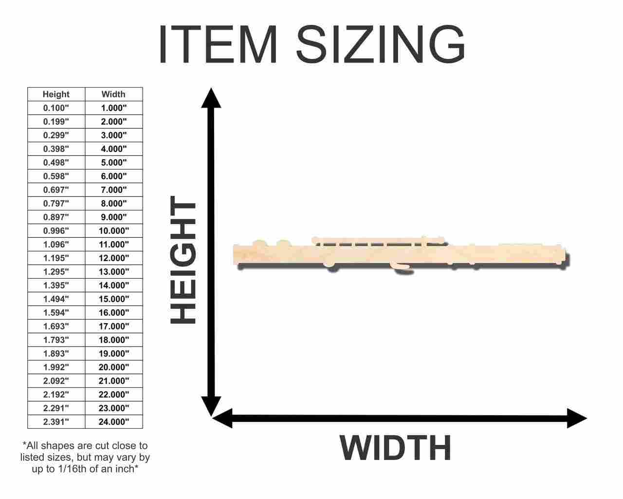 Unfinished Wooden Flute Shape - Music - Craft - up to 24" DIY-24 Hour Crafts