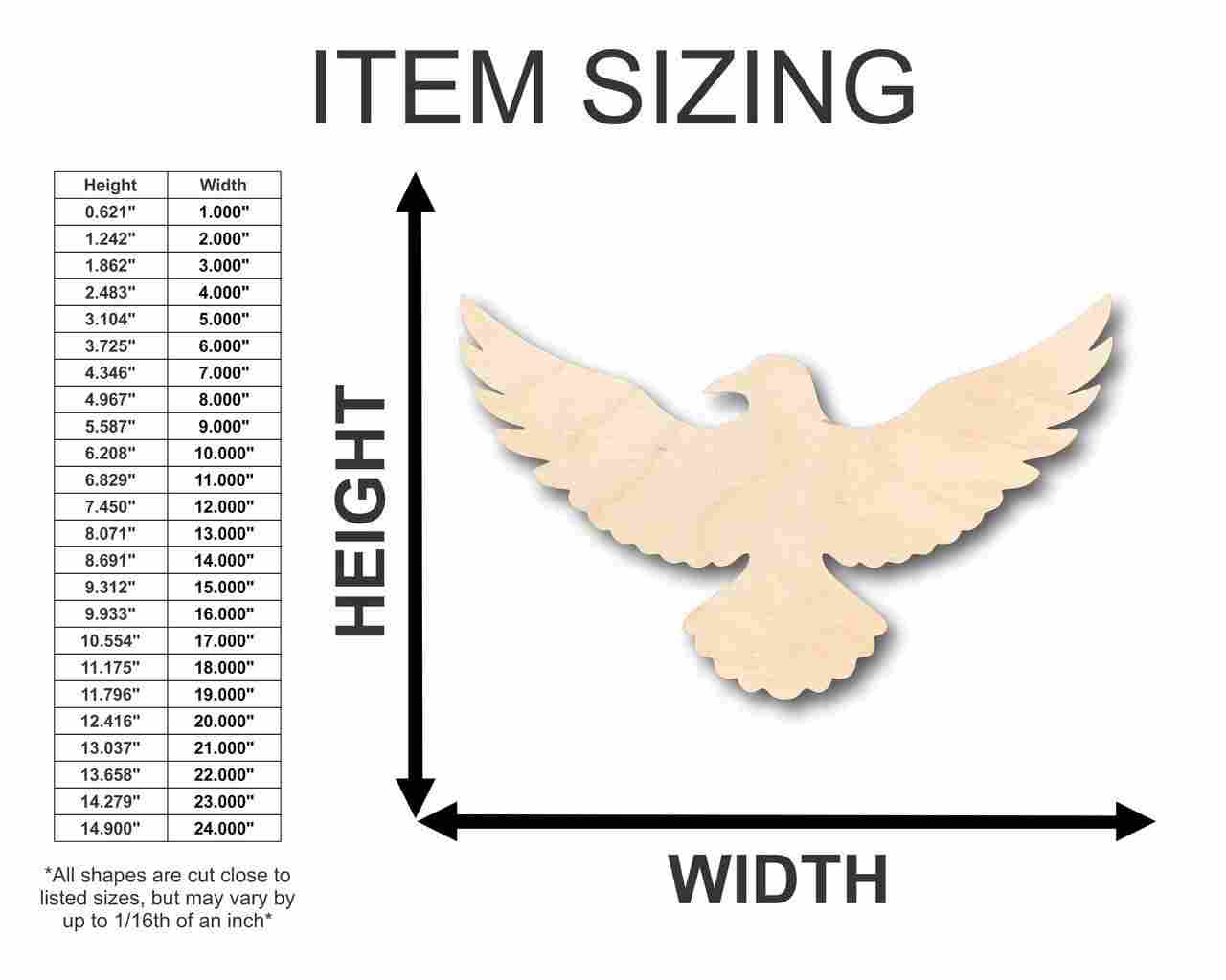 Unfinished Wooden Flying Raven Shape - Animal - Wildlife - Craft - up to 24" DIY-24 Hour Crafts