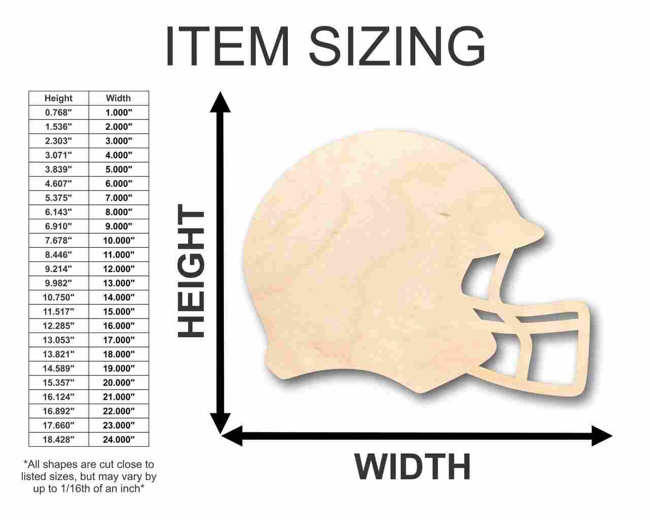 Unfinished Wooden Football Helmet Shape - NFL DIY Helmet - Craft - up to 24"-24 Hour Crafts
