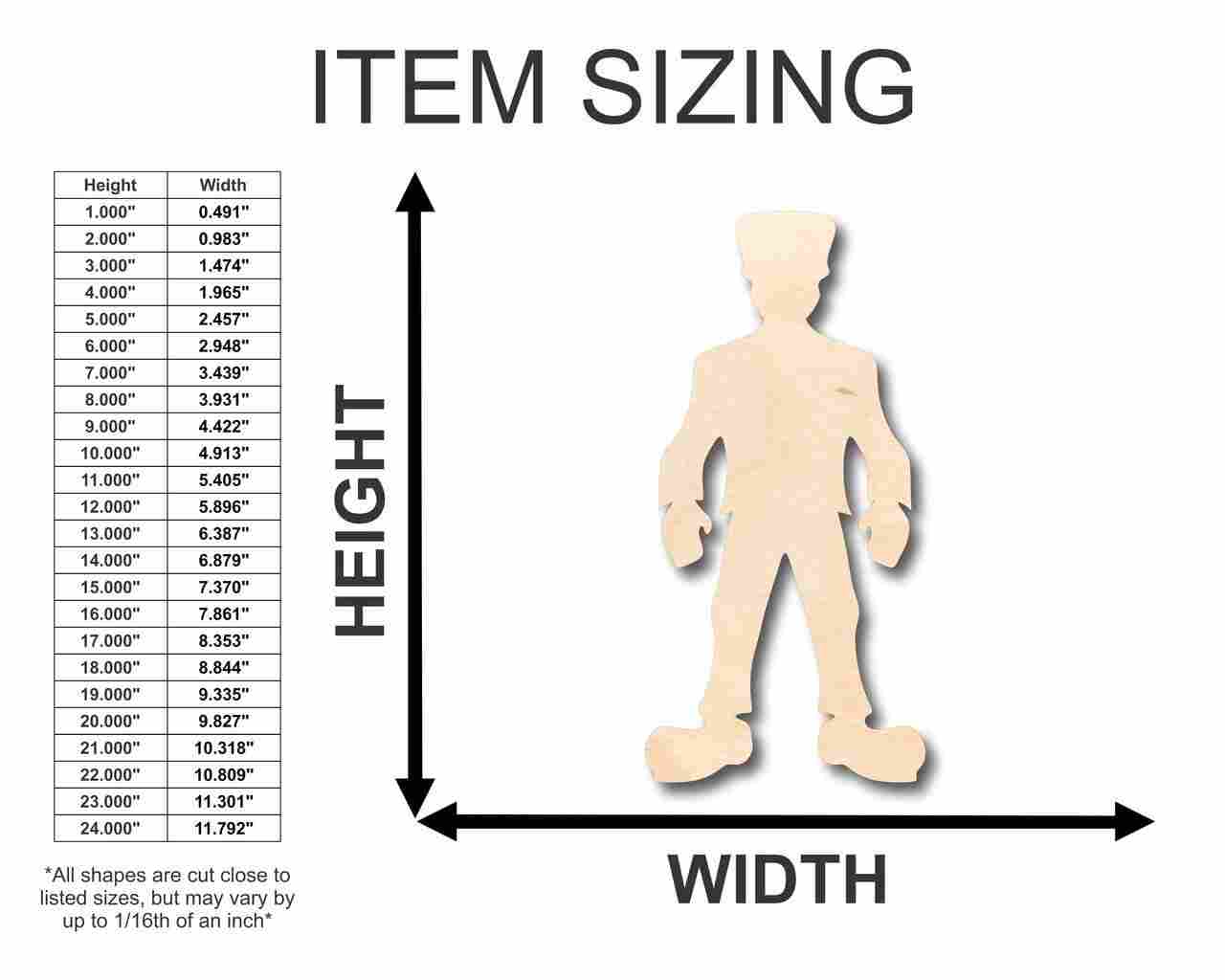 Unfinished Wooden Frankenstein Monster Shape - Halloween - Craft - up to 24" DIY-24 Hour Crafts